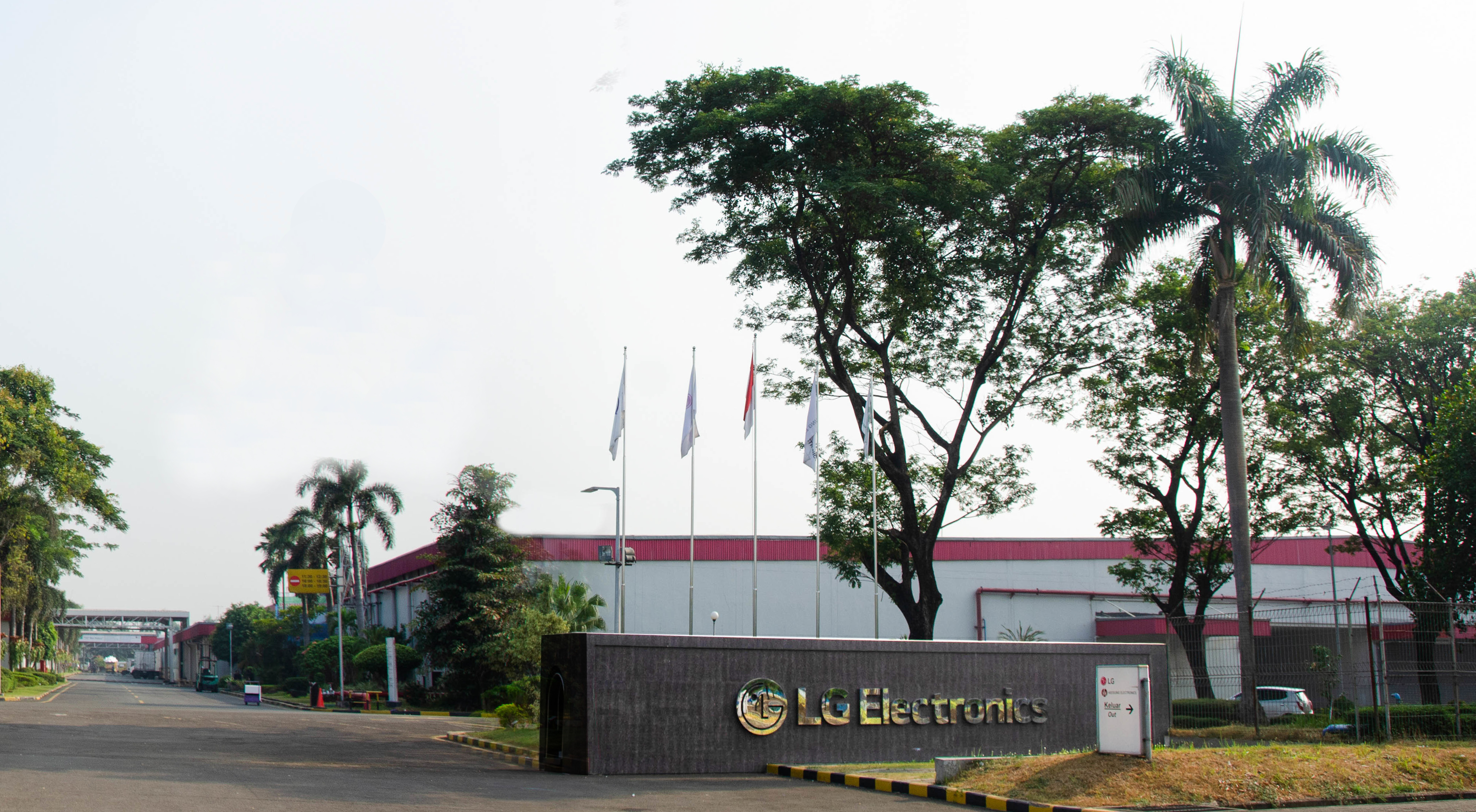 LG’s facility in Indonesia with some laborers working in the assembly line.