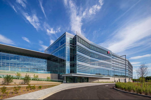 The LEED Platinum Certified LG North American headquarters campus in Englewood Cliffs, New Jersey