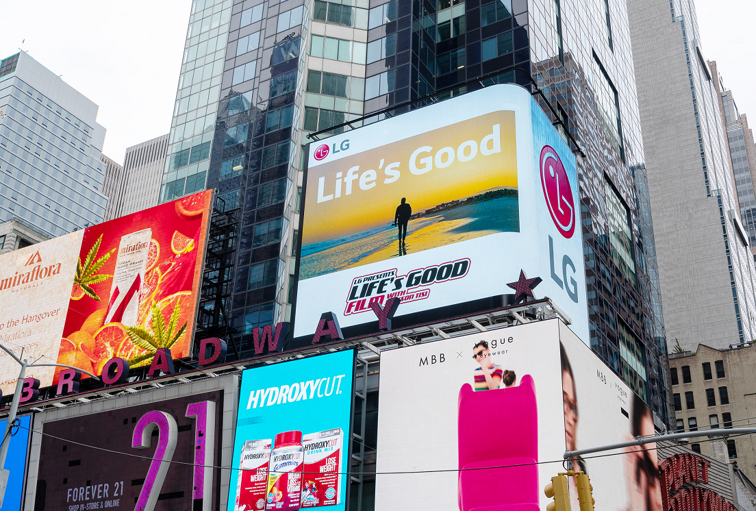 Life’s Good Film on New York City Times Square.