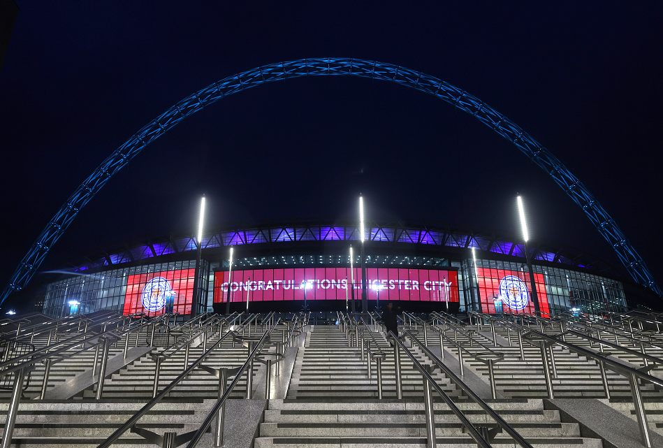 An image of new LED facade erected at the Wembley stadium (Night/Front view)