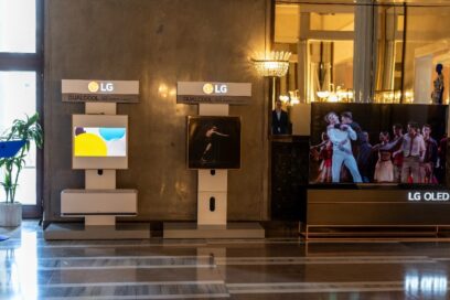 A photo of LG air conditioners on display at the Warsaw Grand Theater