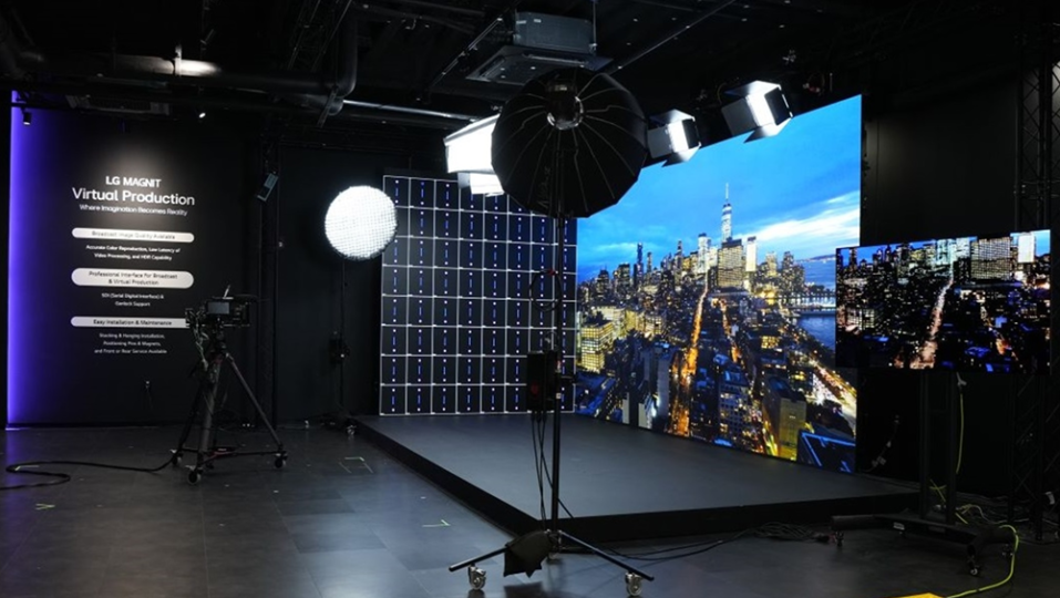 A photo showing a view of the LG Virtual Production Studio